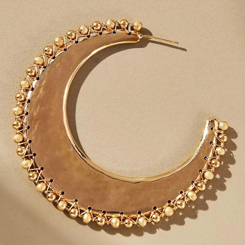 Anthropologie Western Spur Hoop Earrings in Gold